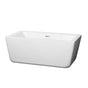 Wyndham Collection - Laura 59 Inch Freestanding Bathtub in White with Shiny White Drain and Overflow Trim