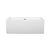 Melody 60 Inch Freestanding Bathtub in White with Polished Chrome Drain and Overflow Trim