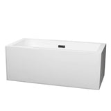 Wyndham Collection - Melody 60 Inch Freestanding Bathtub in White with Matte Black Drain and Overflow Trim