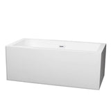 Wyndham Collection - Melody 60 Inch Freestanding Bathtub in White with Shiny White Drain and Overflow Trim