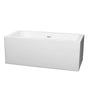 Wyndham Collection - Melody 60 Inch Freestanding Bathtub in White with Shiny White Drain and Overflow Trim