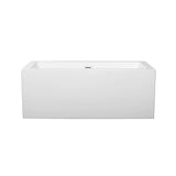 Melody 60 Inch Freestanding Bathtub in White with Shiny White Drain and Overflow Trim