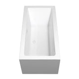 Melody 60 Inch Freestanding Bathtub in White with Shiny White Drain and Overflow Trim
