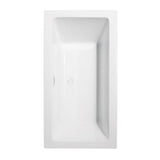 Melody 60 Inch Freestanding Bathtub in White with Shiny White Drain and Overflow Trim