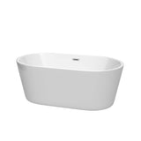 Wyndham Collection - Carissa 60 Inch Freestanding Bathtub in White with Polished Chrome Drain and Overflow Trim - White With Polished Chrome