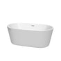 Wyndham Collection - Carissa 60 Inch Freestanding Bathtub in White with Polished Chrome Drain and Overflow Trim - White With Polished Chrome
