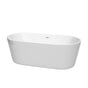 Wyndham Collection - Carissa 67 Inch Freestanding Bathtub in White with Shiny White Drain and Overflow Trim