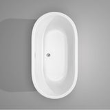 Juliette 60 Inch Freestanding Bathtub in White with Polished Chrome Drain and Overflow Trim