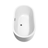 Juliette 60 Inch Freestanding Bathtub in White with Matte Black Drain and Overflow Trim
