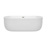 Juliette 67 Inch Freestanding Bathtub in White with Polished Chrome Drain and Overflow Trim