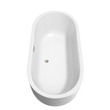 Juliette 67 Inch Freestanding Bathtub in White with Polished Chrome Drain and Overflow Trim