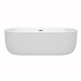 Juliette 71 Inch Freestanding Bathtub in White with Polished Chrome Drain and Overflow Trim