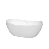 Wyndham Collection - Rebecca 60 Inch Freestanding Bathtub in White with Shiny White Drain and Overflow Trim