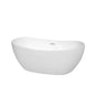 Wyndham Collection - Rebecca 60 Inch Freestanding Bathtub in White with Shiny White Drain and Overflow Trim