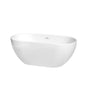 Wyndham Collection - Brooklyn 60 Inch Freestanding Bathtub in White with Shiny White Drain and Overflow Trim