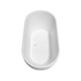 Brooklyn 60 Inch Freestanding Bathtub in White with Shiny White Trim and Floor Mounted Faucet in Brushed Gold