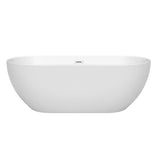 Brooklyn 67 Inch Freestanding Bathtub in White with Shiny White Drain and Overflow Trim