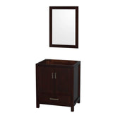 Wyndham Collection - Sheffield 30 Inch Single Bathroom Vanity in Espresso, No Countertop, No Sink, and 24 Inch Mirror - Espresso