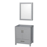 Wyndham Collection - Sheffield 30 Inch Single Bathroom Vanity in Gray, No Countertop, No Sink, and Medicine Cabinet - Gray