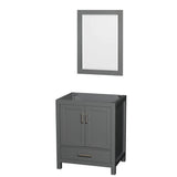 Wyndham Collection - Sheffield 30 Inch Single Bathroom Vanity in Dark Gray, No Countertop, No Sink, and 24 Inch Mirror - Dark Gray