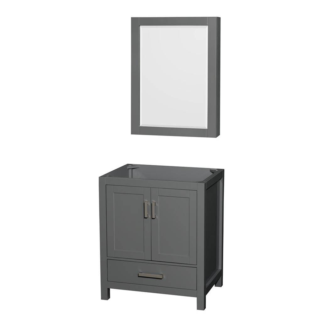 Wyndham Collection - Sheffield 30 Inch Single Bathroom Vanity in Dark Gray, No Countertop, No Sink, and Medicine Cabinet - Dark Gray