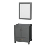 Wyndham Collection - Sheffield 30 Inch Single Bathroom Vanity in Dark Gray, No Countertop, No Sink, and Medicine Cabinet - Dark Gray