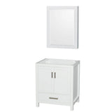 Wyndham Collection - Sheffield 30 Inch Single Bathroom Vanity in White, No Countertop, No Sink, and Medicine Cabinet - White