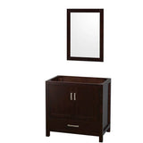 Wyndham Collection - Sheffield 36 Inch Single Bathroom Vanity in Espresso, No Countertop, No Sink, and 24 Inch Mirror - Espresso