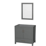 Wyndham Collection - Sheffield 36 Inch Single Bathroom Vanity in Dark Gray, No Countertop, No Sink, and 24 Inch Mirror - Dark Gray