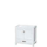 Sheffield 36 Inch Single Bathroom Vanity in Espresso, Ivory Marble Countertop, Undermount Square Sink, and 24 Inch Mirror