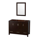 Wyndham Collection - Sheffield 48 Inch Single Bathroom Vanity in Espresso, No Countertop, No Sink, and 24 Inch Mirror - Espresso