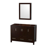 Wyndham Collection - Sheffield 48 Inch Single Bathroom Vanity in Espresso, No Countertop, No Sink, and Medicine Cabinet - Espresso