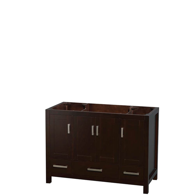 Wyndham Collection - Sheffield 48 Inch Single Bathroom Vanity in Espresso, No Countertop, No Sink, and No Mirror - Espresso