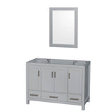 Wyndham Collection - Sheffield 48 Inch Single Bathroom Vanity in Gray, No Countertop, No Sink, and 24 Inch Mirror - Gray