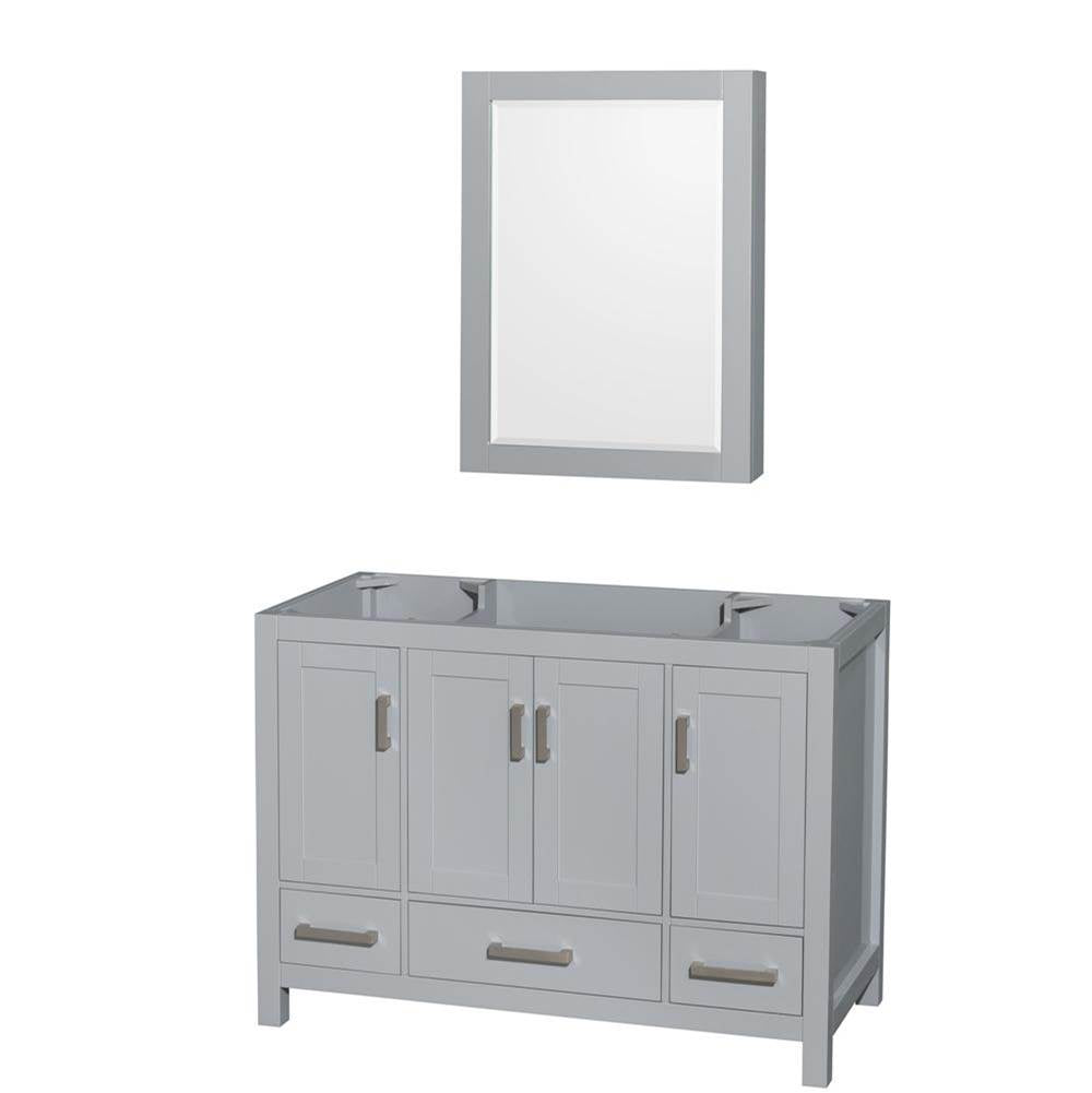 Wyndham Collection - Sheffield 48 Inch Single Bathroom Vanity in Gray, No Countertop, No Sink, and Medicine Cabinet - Gray