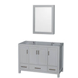 Wyndham Collection - Sheffield 48 Inch Single Bathroom Vanity in Gray, No Countertop, No Sink, and Medicine Cabinet - Gray
