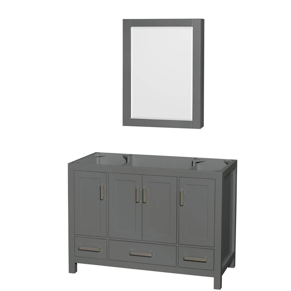 Wyndham Collection - Sheffield 48 Inch Single Bathroom Vanity in Dark Gray, No Countertop, No Sink, and Medicine Cabinet - Dark Gray
