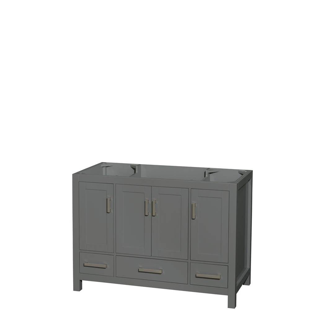 Wyndham Collection - Sheffield 48 Inch Single Bathroom Vanity in Dark Gray, No Countertop, No Sink, and No Mirror - Dark Gray