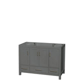 Wyndham Collection - Sheffield 48 Inch Single Bathroom Vanity in Dark Gray, No Countertop, No Sink, and No Mirror - Dark Gray