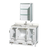 Sheffield 48 Inch Single Bathroom Vanity in Gray, Calacatta Quartz Countertop, Undermount Square Sink, Medicine Cabinet