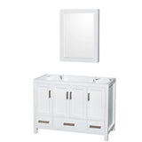 Wyndham Collection - Sheffield 48 Inch Single Bathroom Vanity in White, No Countertop, No Sink, and Medicine Cabinet - White