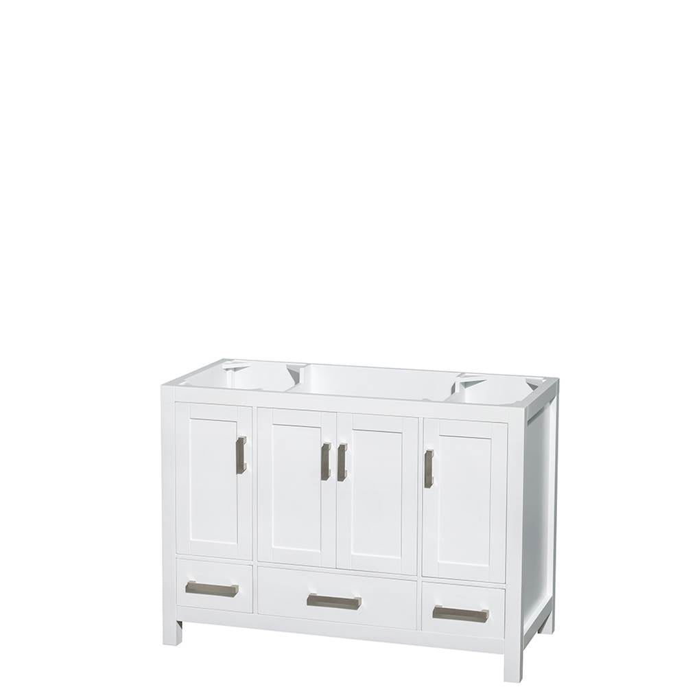 Sheffield 48 Inch Single Bathroom Vanity in Espresso, White Carrara Marble Countertop, Undermount Oval Sink, and 24 Inch Mirror