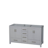 Wyndham Collection - Sheffield 60 Inch Double Bathroom Vanity in Gray, No Countertop, No Sinks, and No Mirror - Gray