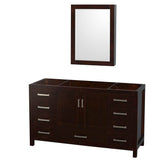 Wyndham Collection - Sheffield 60 Inch Single Bathroom Vanity in Espresso, No Countertop, No Sink, and Medicine Cabinet - Espresso