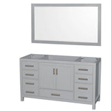 Wyndham Collection - Sheffield 60 Inch Single Bathroom Vanity in Gray, No Countertop, No Sink, and 58 Inch Mirror - Gray
