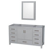 Wyndham Collection - Sheffield 60 Inch Single Bathroom Vanity in Gray, No Countertop, No Sink, and Medicine Cabinet - Gray