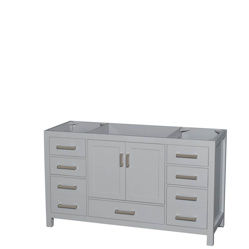 Wyndham Collection - Sheffield 60 Inch Single Bathroom Vanity in Gray, No Countertop, No Sink, and No Mirror - Gray