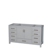 Wyndham Collection - Sheffield 60 Inch Single Bathroom Vanity in Gray, No Countertop, No Sink, and No Mirror - Gray
