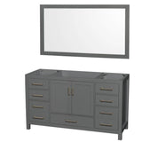 Wyndham Collection - Sheffield 60 Inch Single Bathroom Vanity in Dark Gray, No Countertop, No Sink, and 58 Inch Mirror - Dark Gray