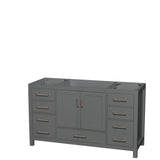 Wyndham Collection - Sheffield 60 Inch Single Bathroom Vanity in Dark Gray, No Countertop, No Sink, and No Mirror - Dark Gray
